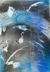 'Untitled', acrylic and acrylic spray on Fabriano Unica paper, 50x35cm, 2026