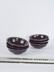 6 black breakfast bowls