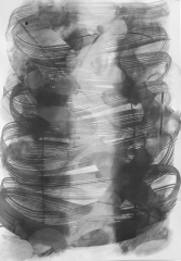 'Untitled', Charcoal ink chalk varnish on Fabriano Unica paper, 100x70cm, 2026