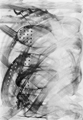 'Untitled', Charcoal ink chalk varnish on Fabriano Unica paper, 100x70cm, 2026