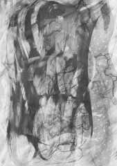 'Untitled', Charcoal ink chalk varnish on Fabriano Unica paper, 70x50cm, 2026