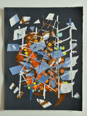 Acrylic,  cut Bockingford paper, 38 x 51 cm, 2021