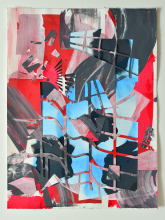 Acrylic,  cut Bockingford paper, 38 x 51 cm, 2021